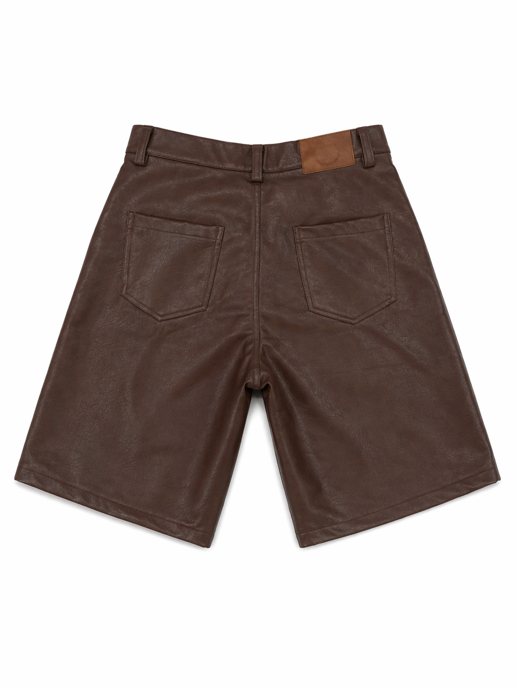 SHORT EN CUIR MARRON