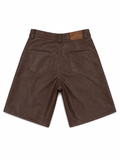 SHORT EN CUIR MARRON