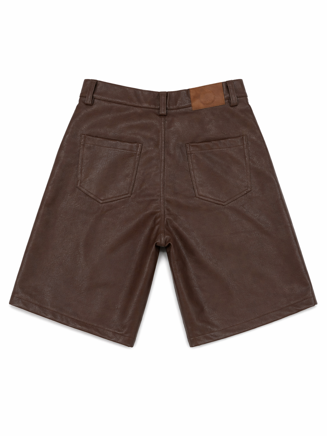 SHORT EN CUIR MARRON
