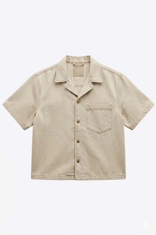 BEIGE DENIM SHIRT