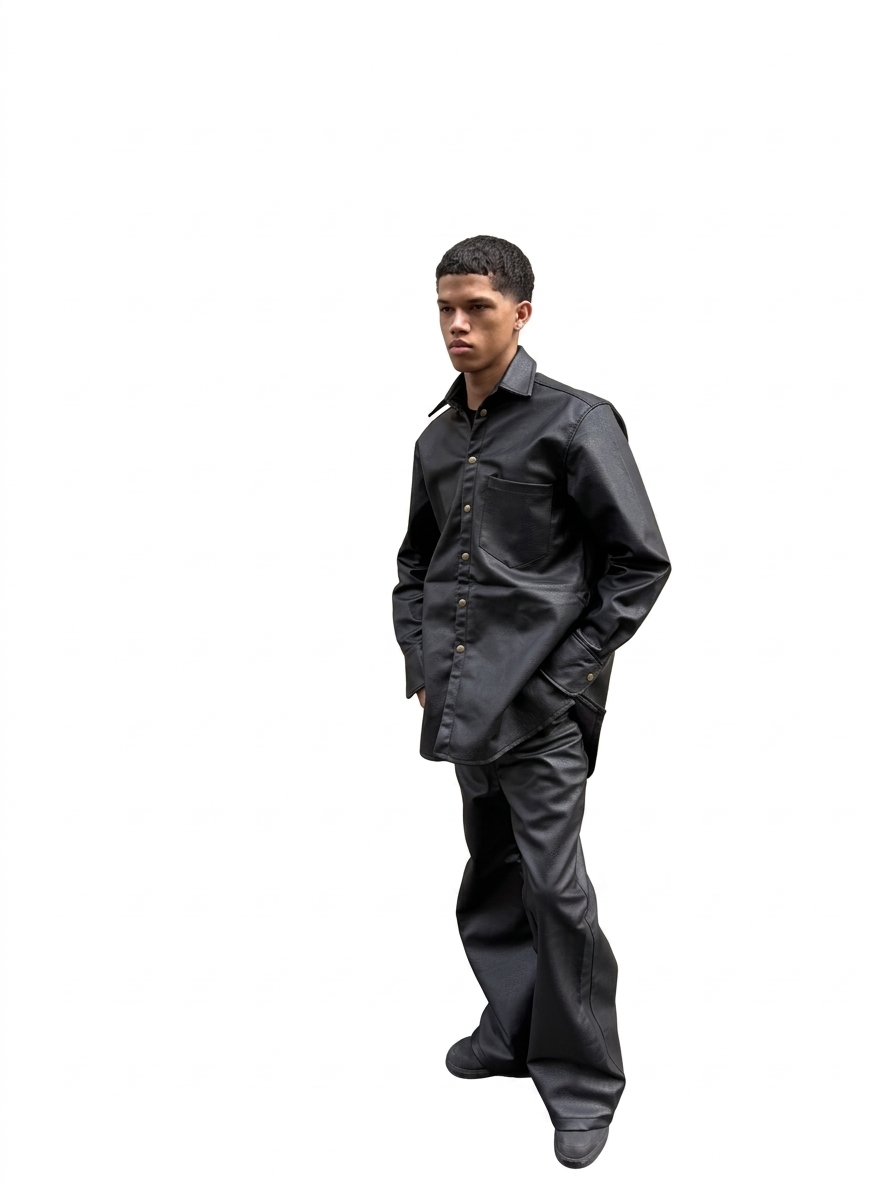 MANCHON EN CUIR NOIR